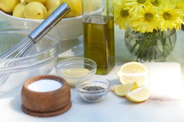 A simple vinaigrette dressing improves any salad.