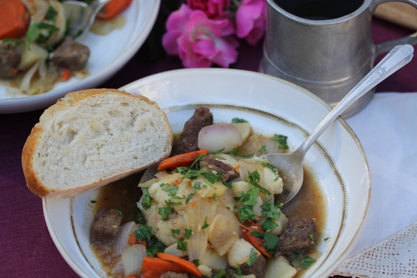 Beer-Braised Venison with Turnips, Carrots, and Onion