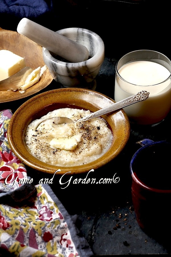 Cheesy grits are a Southern staple. There is really no better comfort food. Grits and polenta are both made from stone ground grits, but are made from different types of corn. 