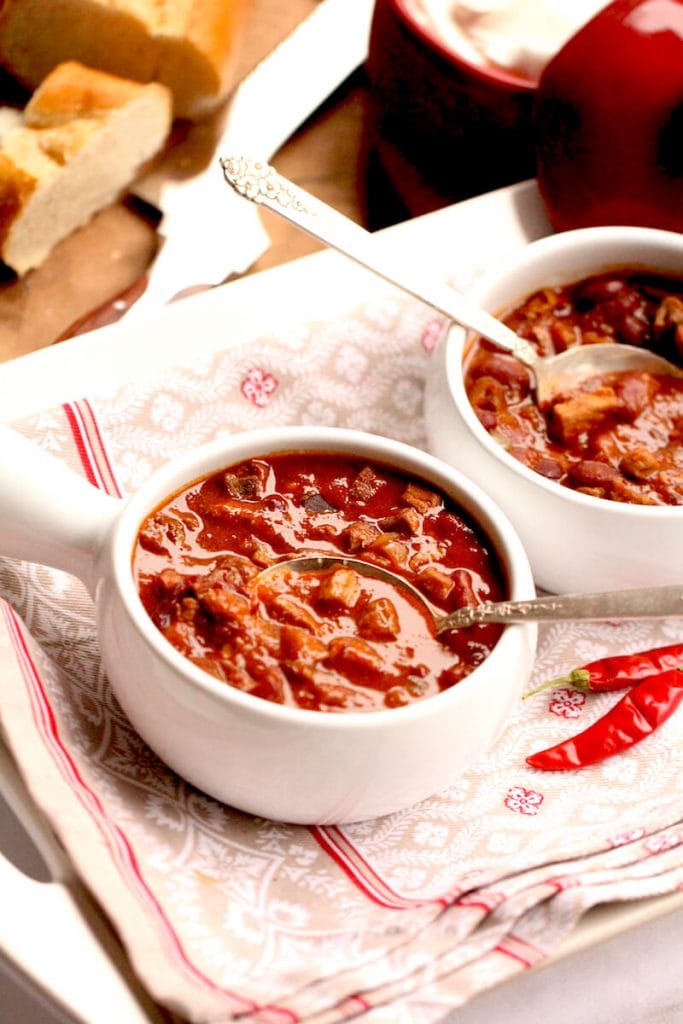 Chili con carne made with venison and served with southern fried cornbread courtesy of Stacy Lyn Harris