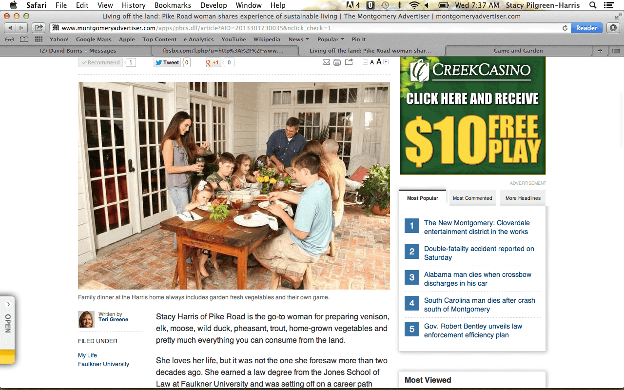 Montgomery Advertiser Lifestyle Article on Stacy Harris