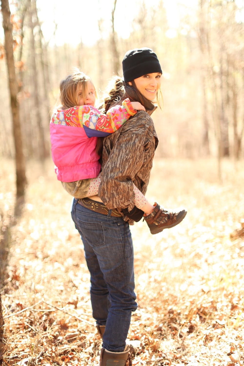 Stacy hiking with family