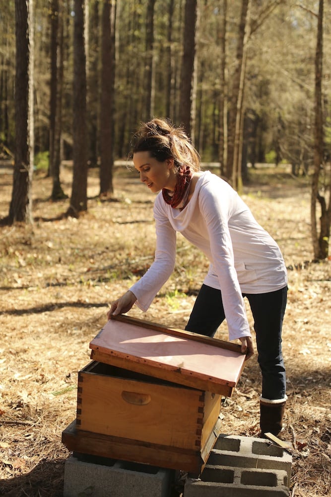 Stacy Putting Beehives Together
