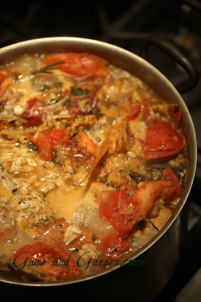 This stock is almost ready to be strained! Yummy!!