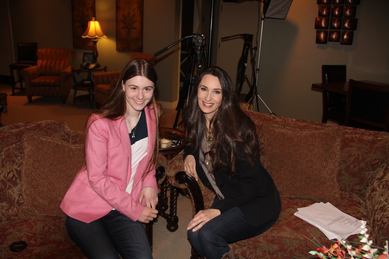 Graylyn and I in the Green Room at Daystar in Dallas.