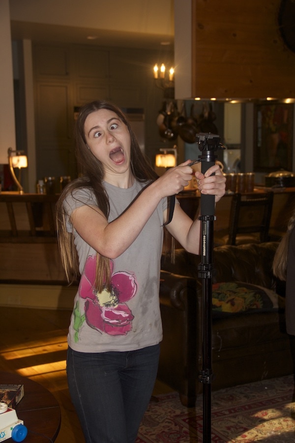 She seems pretty excited to be getting something to help with this blog!! Her first monopod!! Wouldn't that excite you?