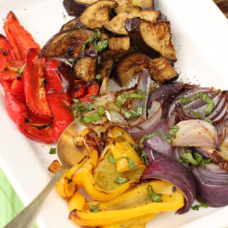 Stacy Lyn's roasted vegetables prepared and plated