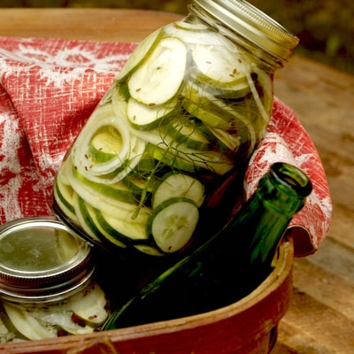 Refrigerator Dill Pickles are one of my favorite summer treats, not to mention a great way to use the cucumbers that I'm harvesting in abundance from the garden!