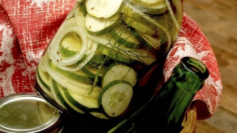 Refrigerator Dill Pickles are one of my favorite summer treats, not to mention a great way to use the cucumbers that I'm harvesting in abundance from the garden!