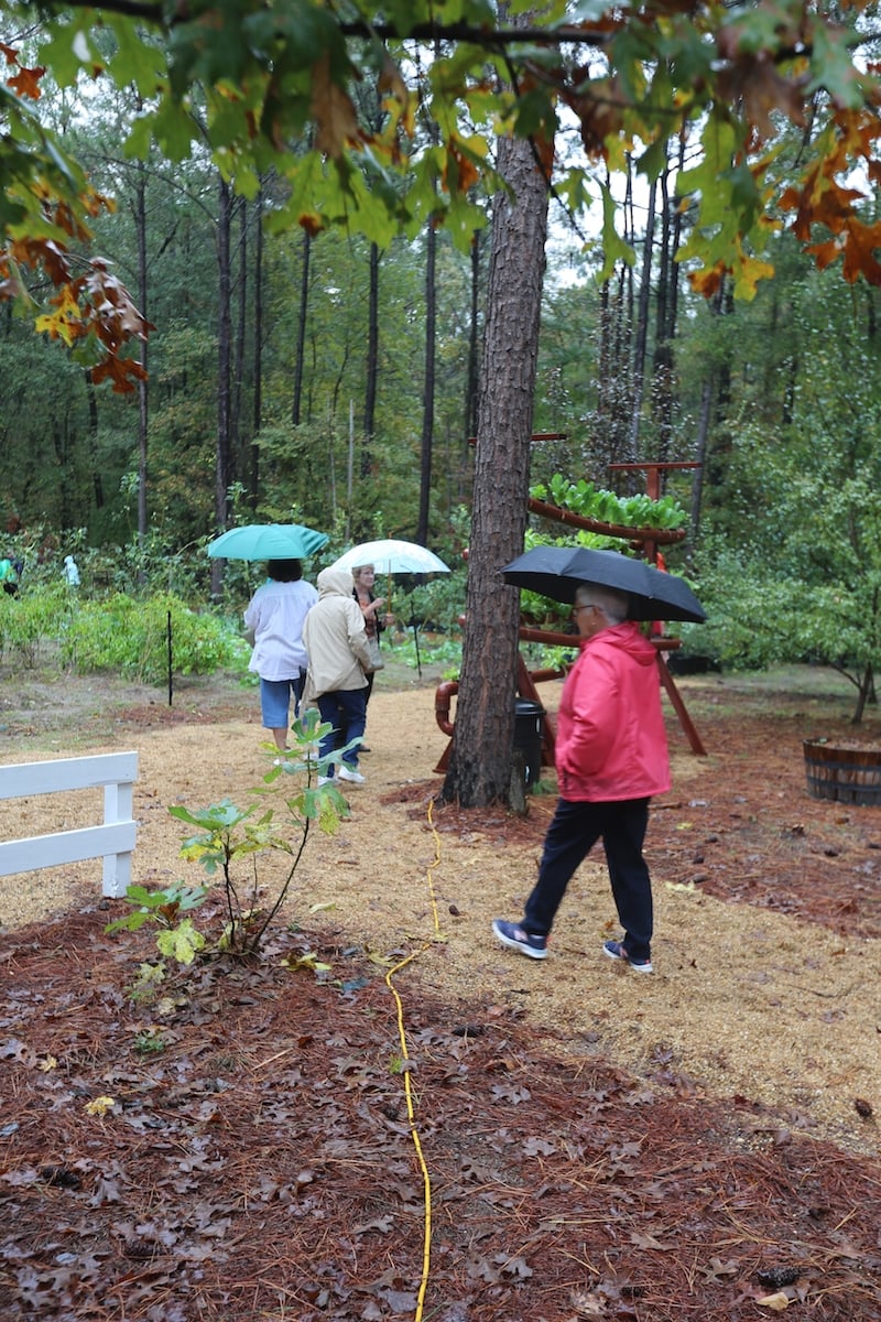 Rain never stops a true gardener. I thought the rain was going to put a damper on the garden tour, but I think it made it that much more fun. 