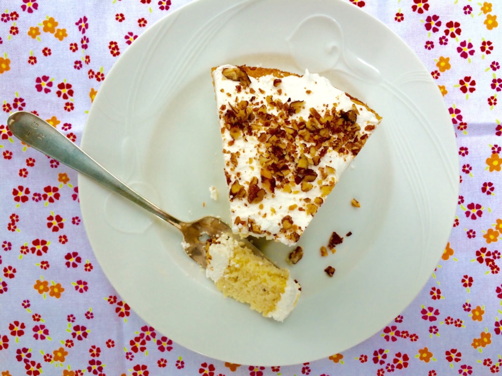 Just one slice? No, I'll be back for more. I can never stop at just one piece of Hummingbird Cake!