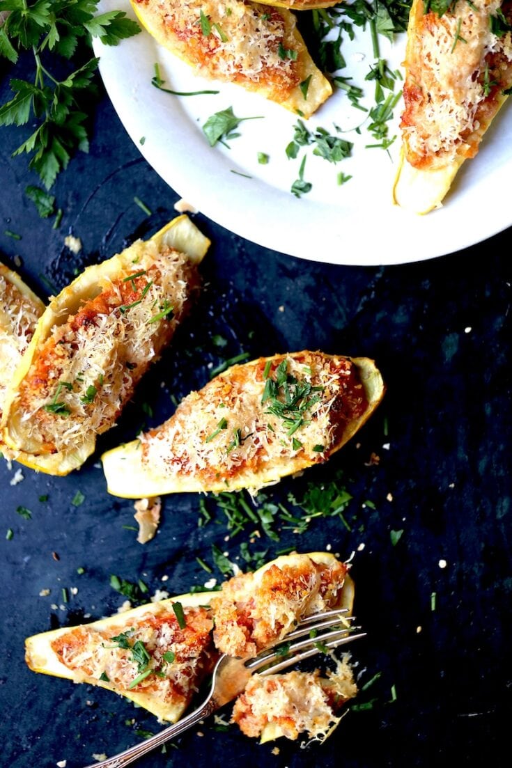 Squash Boats can be eaten as a meal or as a side dish.