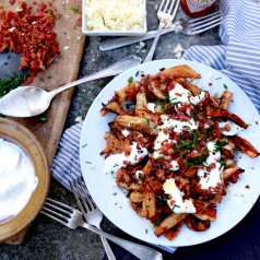 Turnip Root Loaded Baked Fries