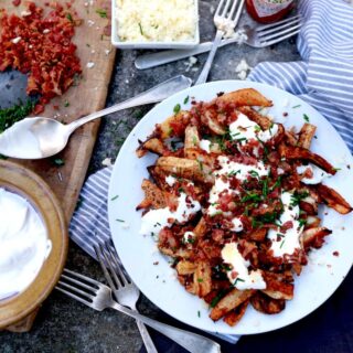 Turnip Root Loaded Baked Fries