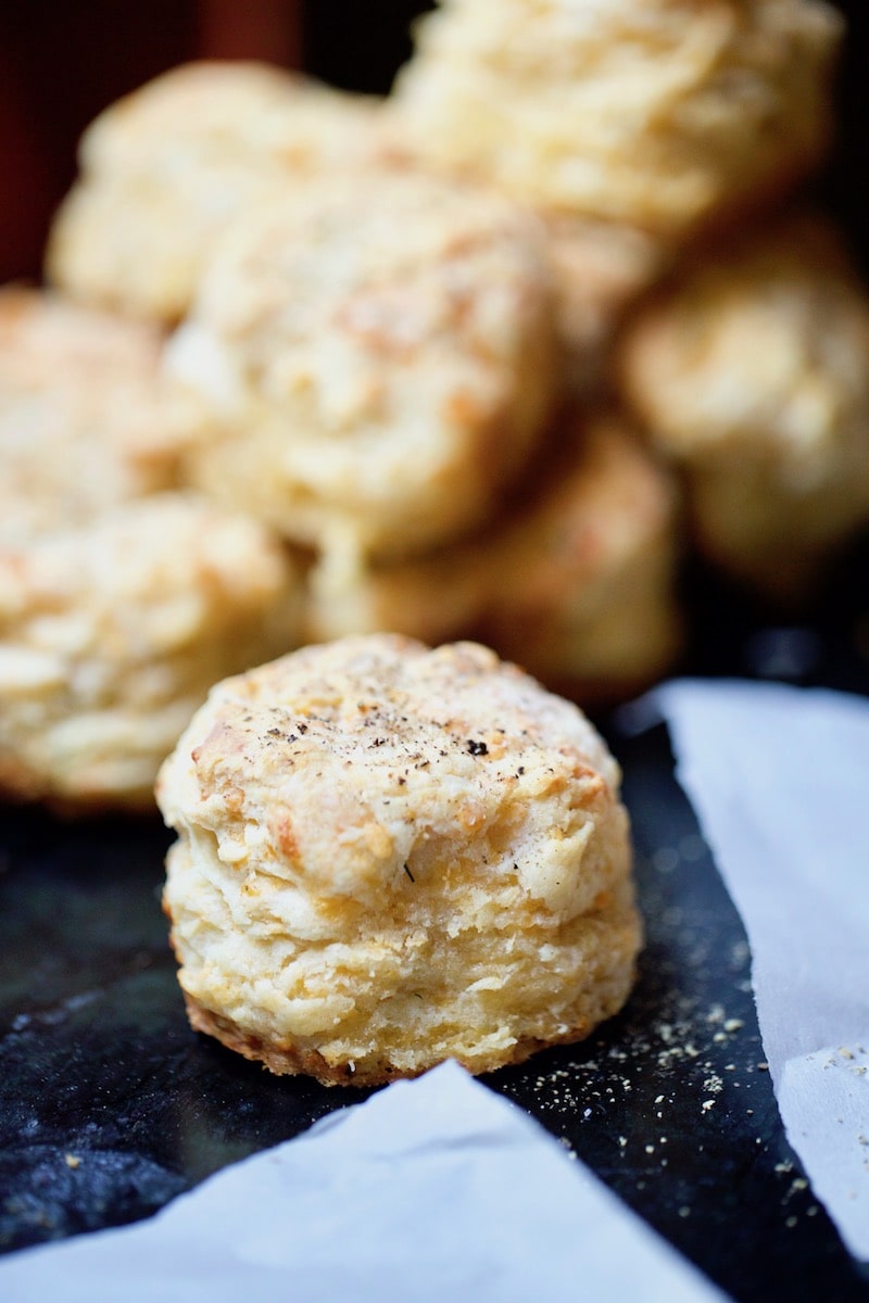 Savory Cheesy Biscuit with Sea Salt and Freshly Cracked Pepper