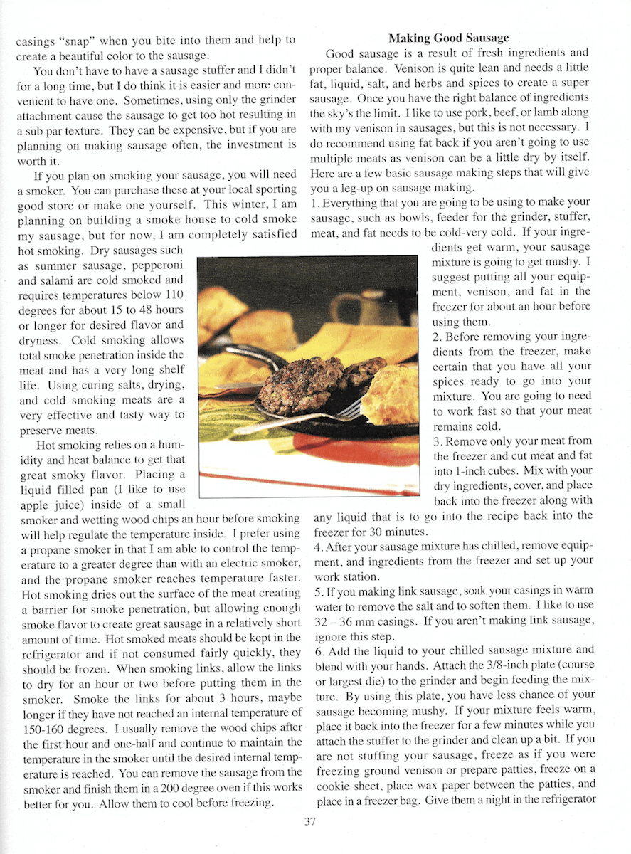 Backwoodsman Magazine features Stacy Lyn's "Art of Sausage Making." 