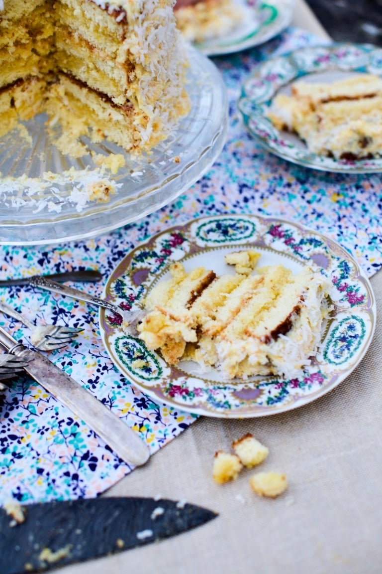 General Robert E. Lee Cake has a tart filling with a sweet Orange Frosting!
