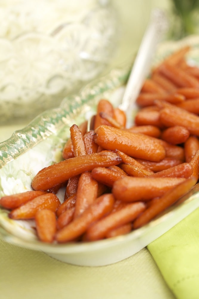 Glazed baby carrots side dish