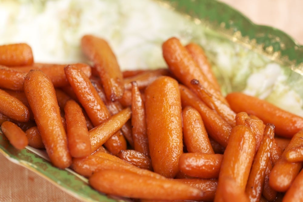 Glazed baby carrots side dish