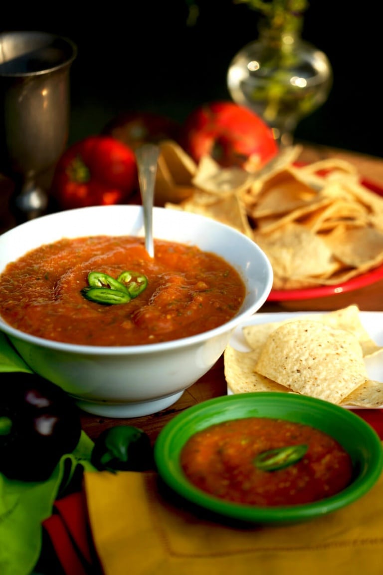 a bowl of salsa