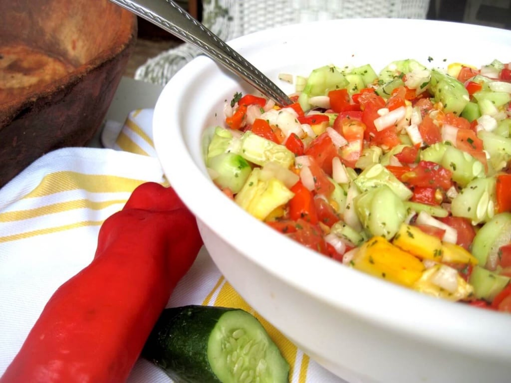 This amazing cucumber salad is super easy to make. It's perfect for picnics!