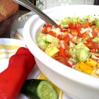 This amazing cucumber salad is super easy to make. It's perfect for picnics!