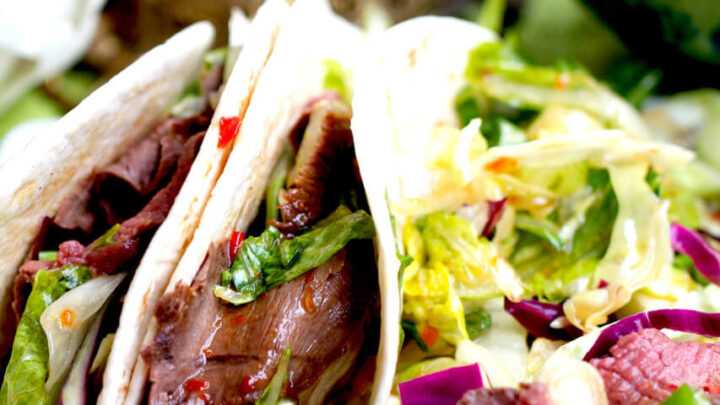 asian inspired venison tacos