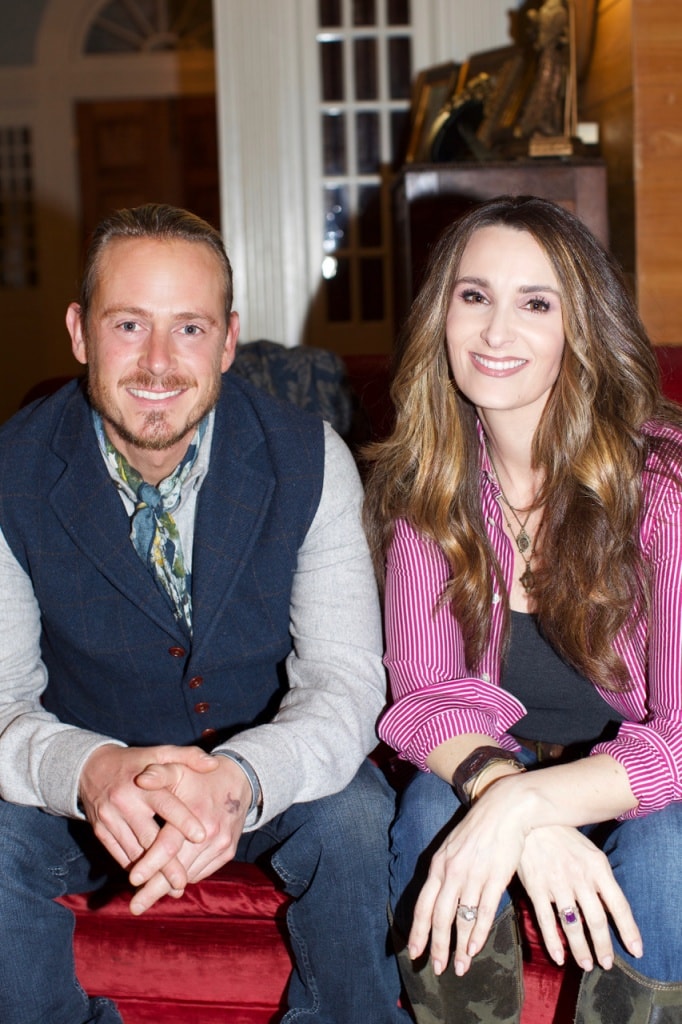 Survivalist Creek Stewart and Stacy Lyn Harris hanging out at a house