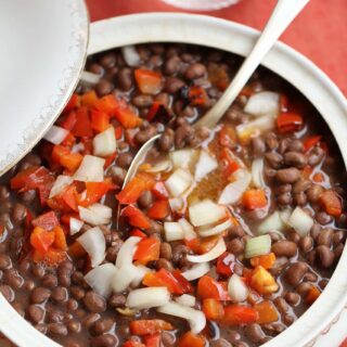Heirloom cowpeas, shelled and harvested from Stacy Lyn's garden cooked into a soup
