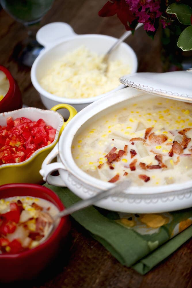 Stacy Lyn corn chowder recipe, perfect for Thanksgiving or Christmas