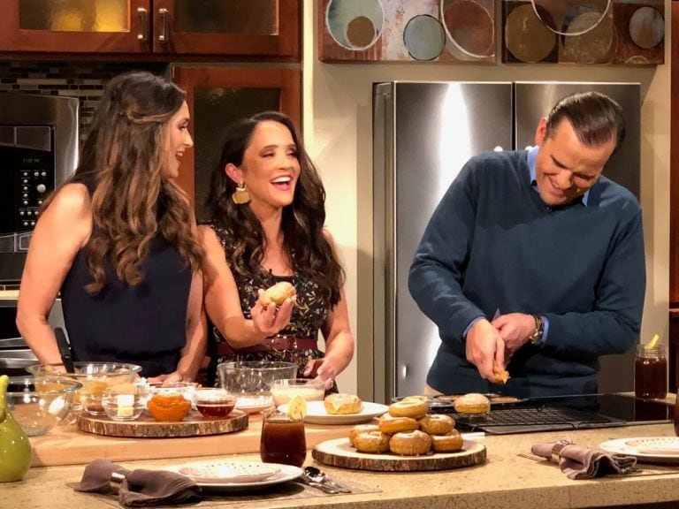 Stacy Lyn Harris on the set of The Difference with Matt and Kendal Hagee