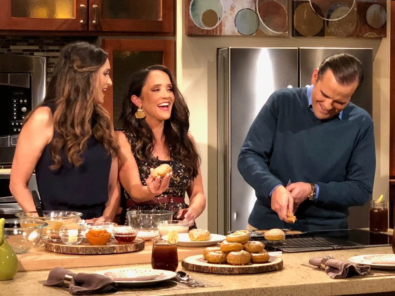 Stacy Lyn Harris on the set of The Difference with Matt and Kendal Hagee