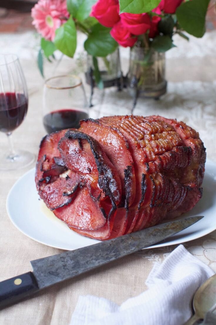 Spiral cut cured ham with easy glazed ham recipe