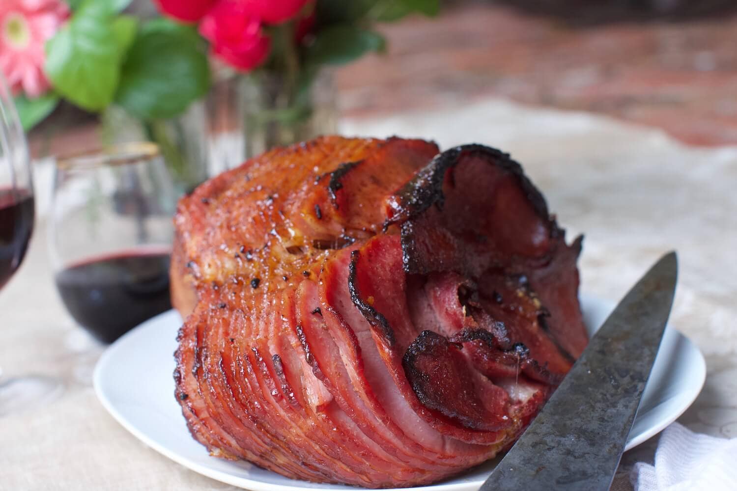 Southern baked ham with easy glaze recipe for Christmas or Thanksgiving