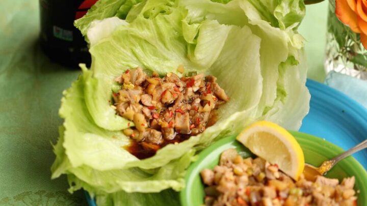 healthy lettuce wraps made with fresh quail meat, recipe by Stacy Lyn Harris