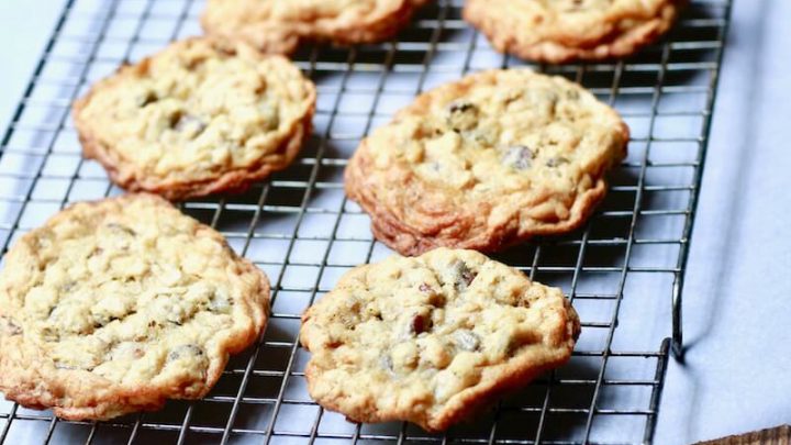 Chocolate chip oatmeal pecan cookies, also known as cowboy cookies, recipe by stacy lyn harris