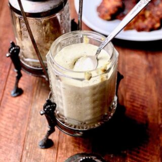 Sweet and tangy comeback sauce, made from mustard, horseradish, mayonnaise, lemon juice and more, perfect for crab cakes or other fried foods, recipe by Stacy Lyn Harris