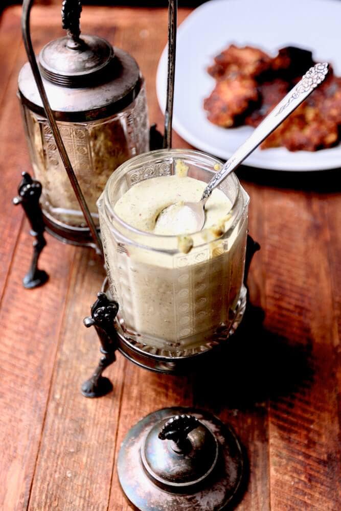 Sweet and tangy comeback sauce, made from mustard, horseradish, mayonnaise, lemon juice and more, perfect for crab cakes or other fried foods, recipe by Stacy Lyn Harris