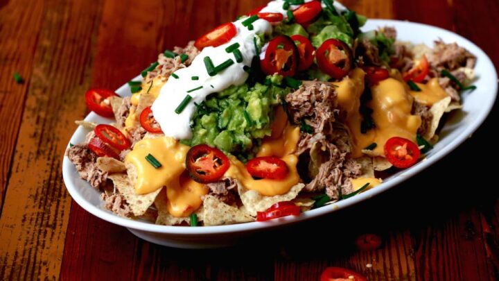 Slow Cooker Pheasant Nachos, recipe by Stacy Lyn Harris from her Harvest Cookbook
