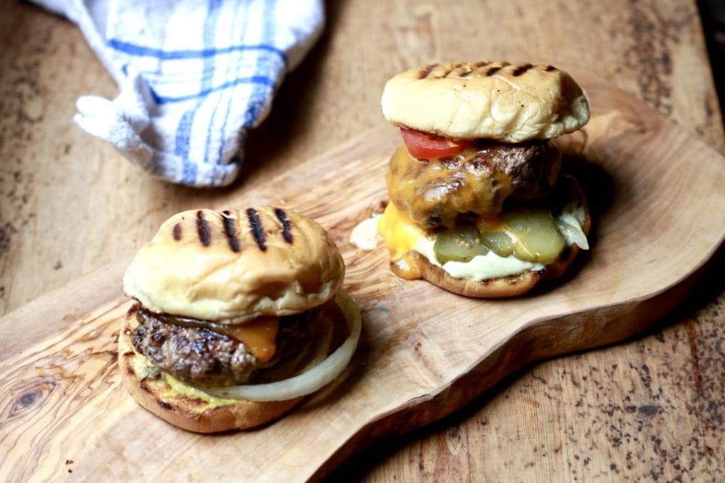 Photo of grandaddy's black pepper burgers, recipe by stacy lyn harris