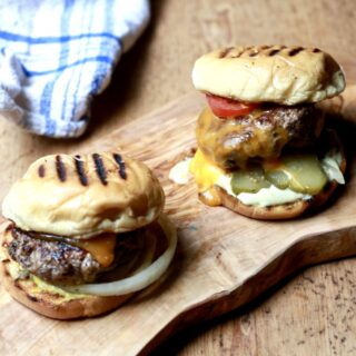 Photo of grandaddy's black pepper burgers, recipe by stacy lyn harris