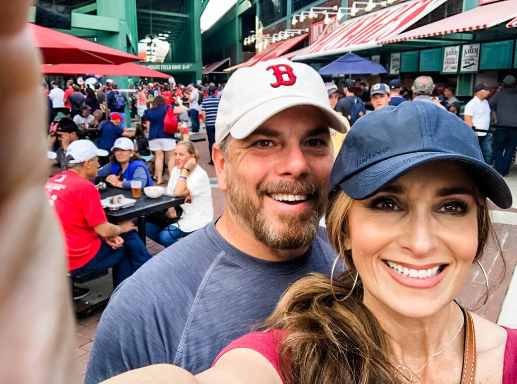 Stacy Lyn Harris at Boston Redsox game with her husband