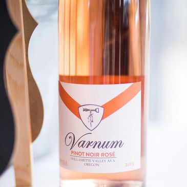 Pinot Noir Rose from Varnum Vintner wines in Oregon Wine Country, said to be great paired with fried chicken