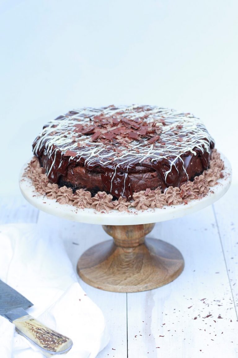 Ultimate Chocolate Cheesecake with Silky Ganache, recipe by stacy lyn harris