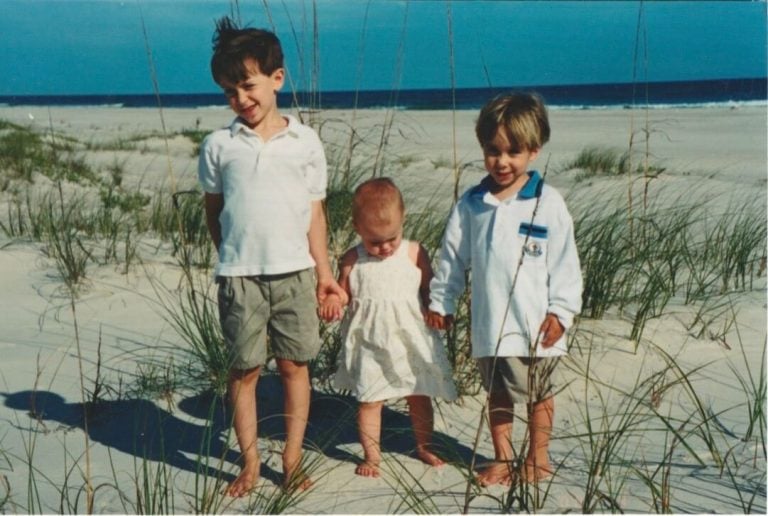 Scrapbook photos of Stacy Lyn Harris's children when they were young