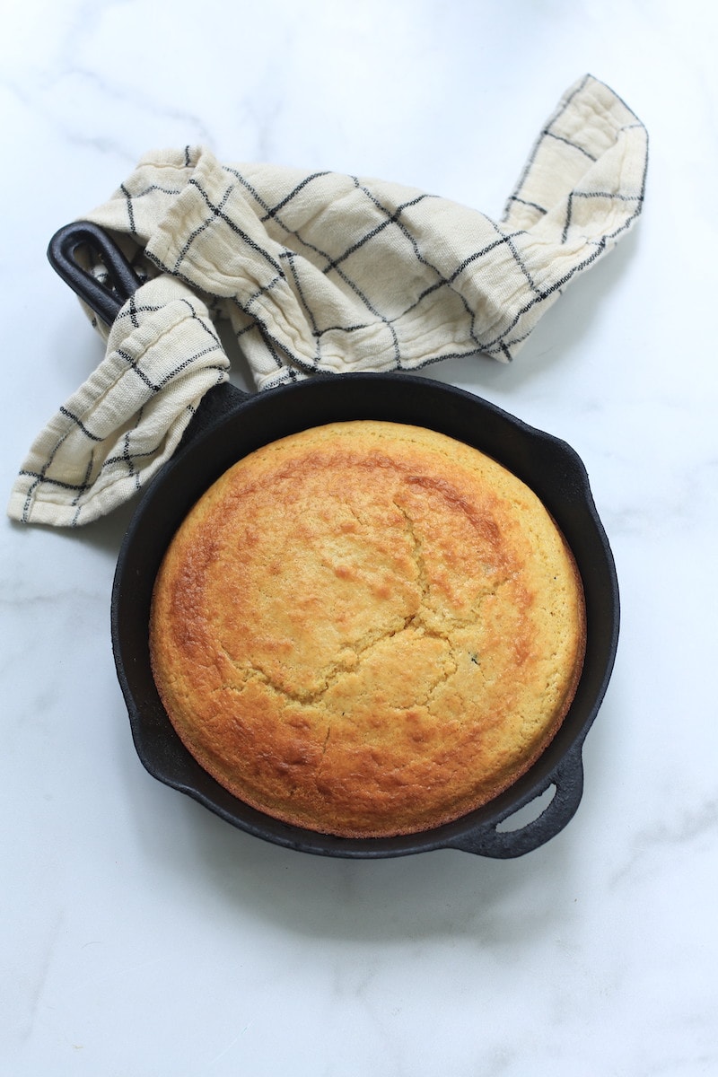 A cast iron skillet yields crispy edges.