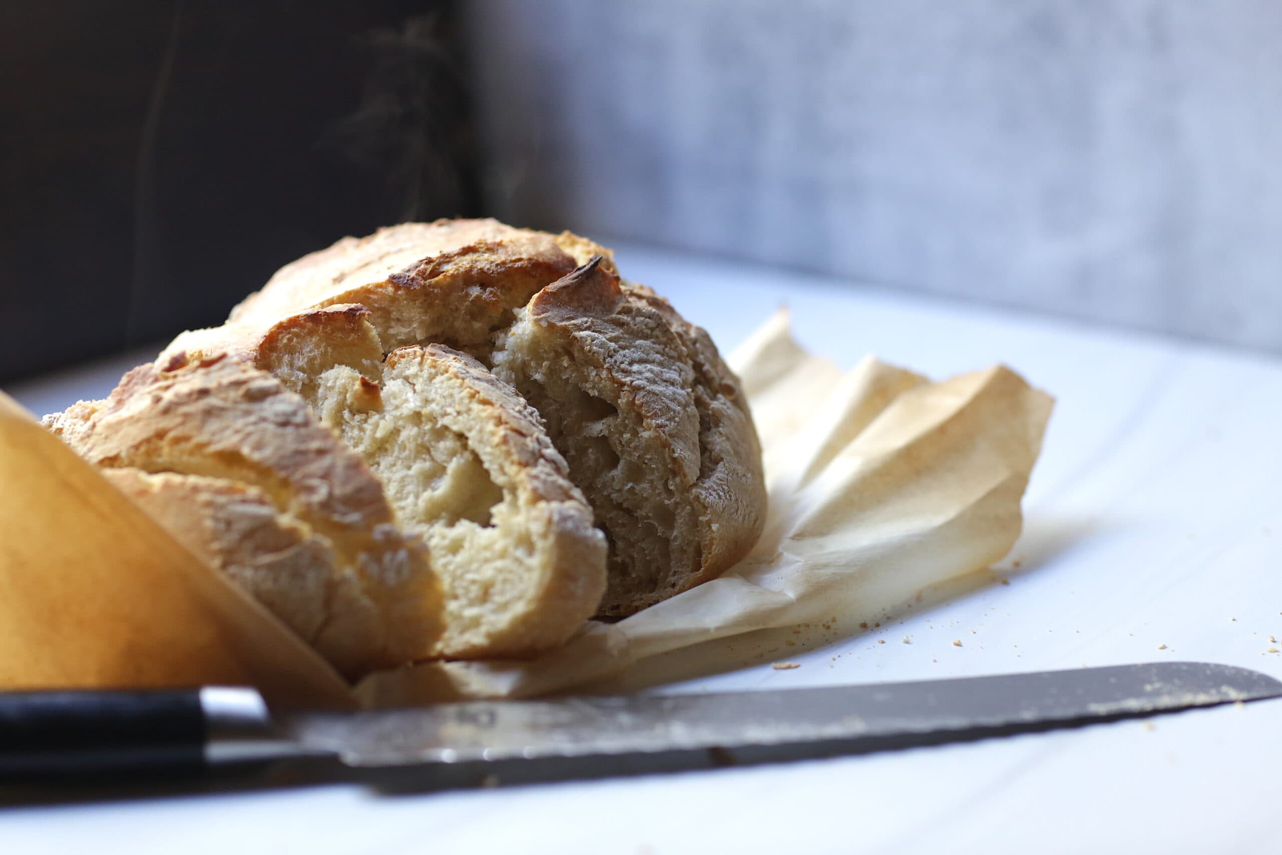 Horizontal Picture of No Knead Artisan Bread 