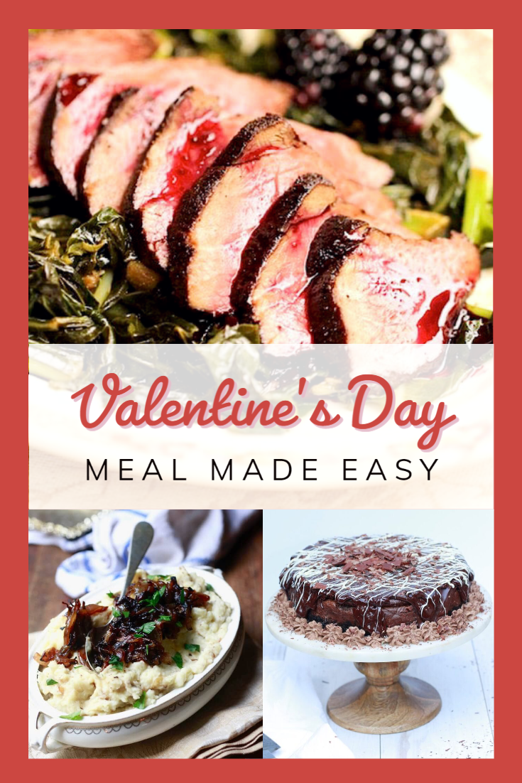 Valentine's Day meal montage of dishes