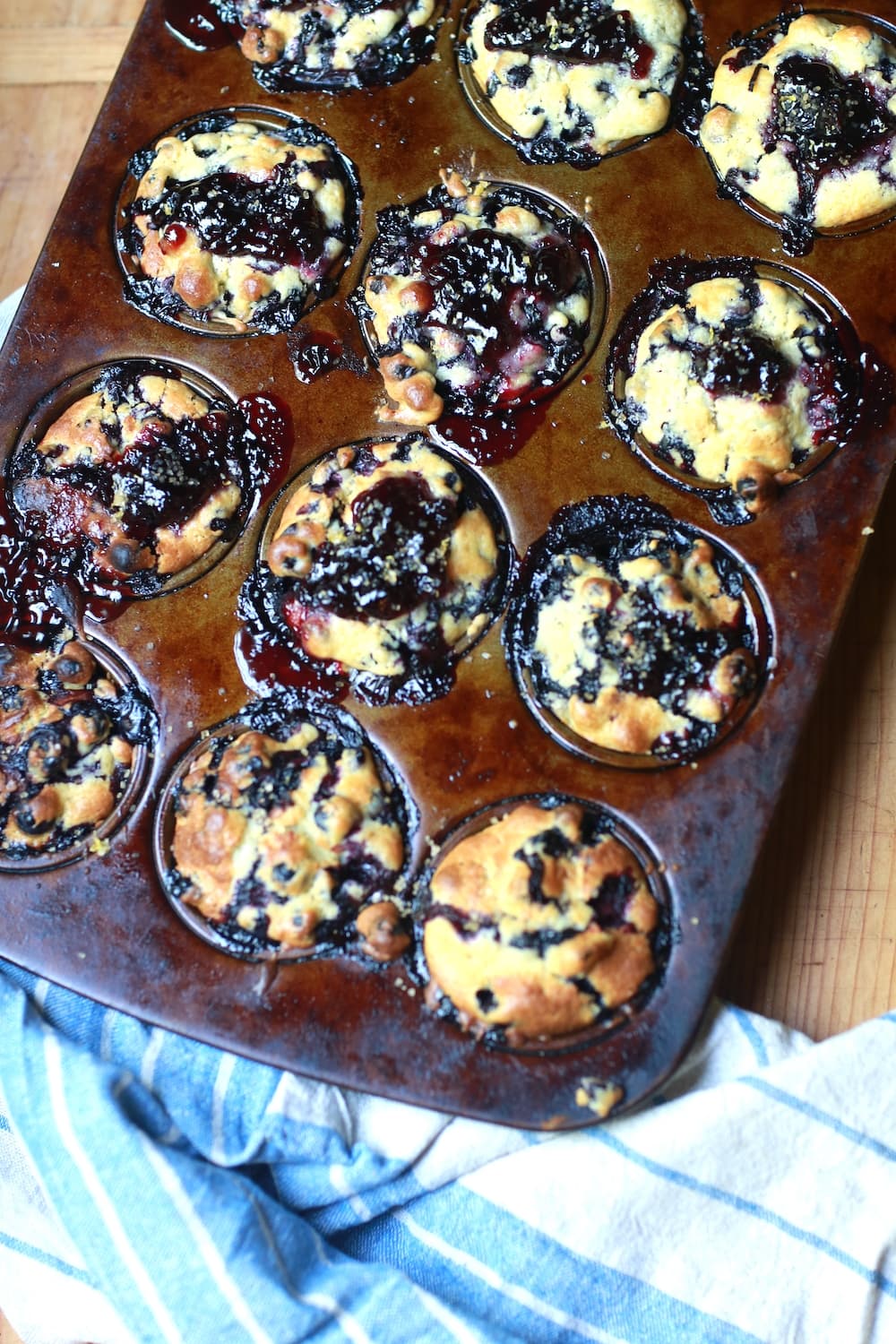 muffins in muffin tin, fresh from oven
