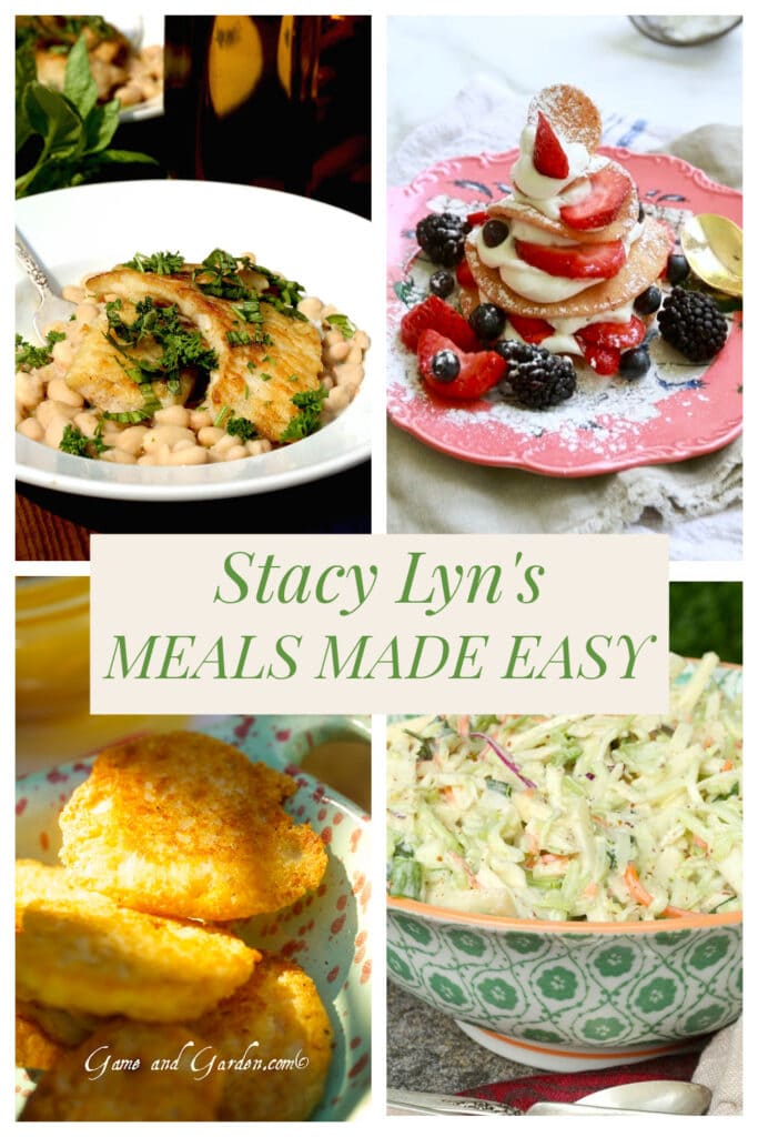 Stacy Lyn's Meals Made Easy: white crappie with beans, coleslaw, cornbread, and strawberry shortcake.